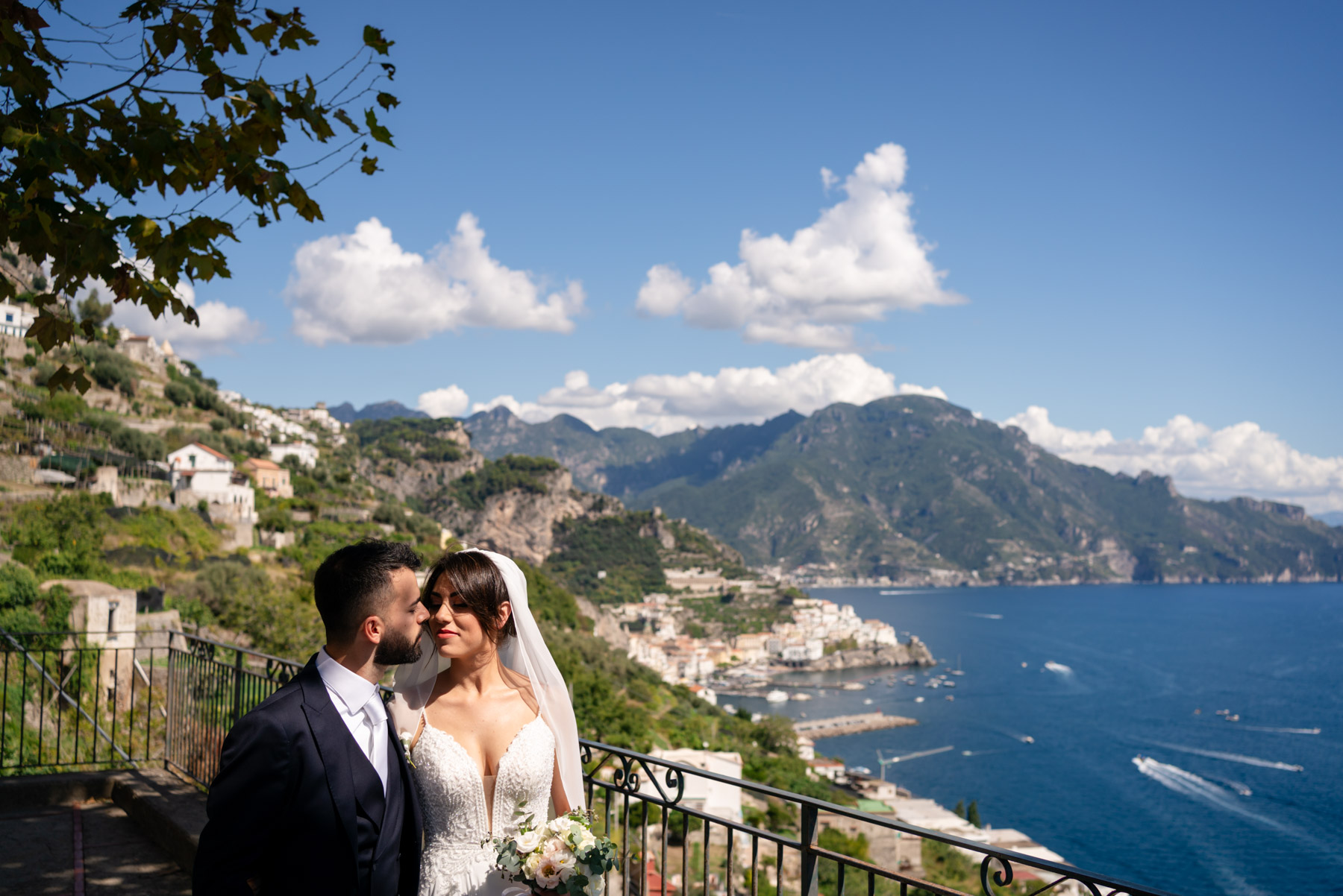 Romantic wedding ceremony overlooking the Amalfi sea